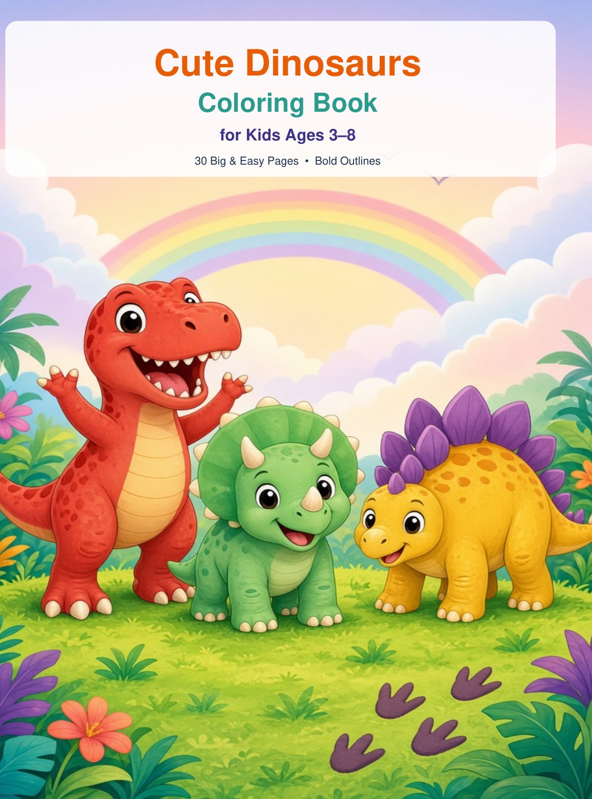 Cute Dinosaurs Colouring Book