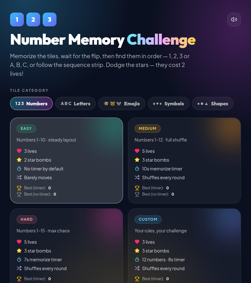 Number Memory Challenge preview 1